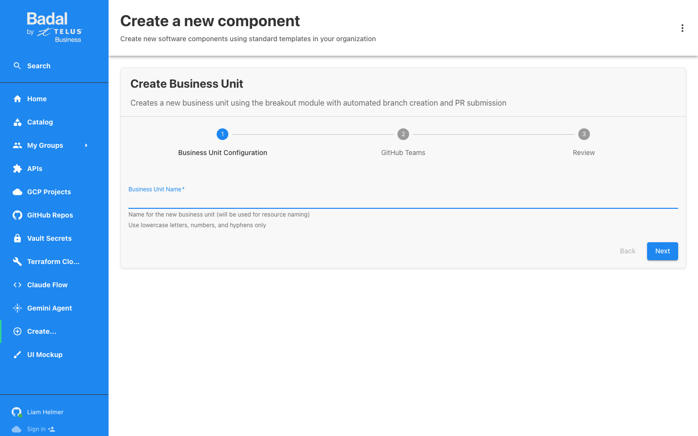 Create BU Form